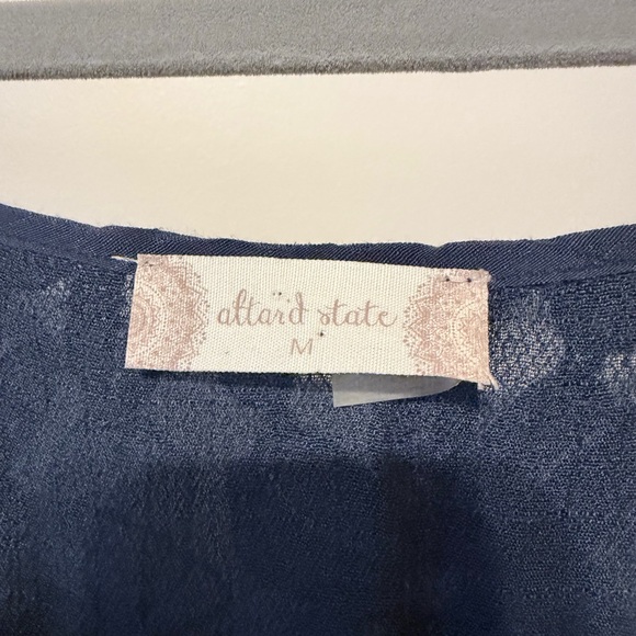 Altar'd State Navy Blue Lace Midi Dress - Picture 5 of 8